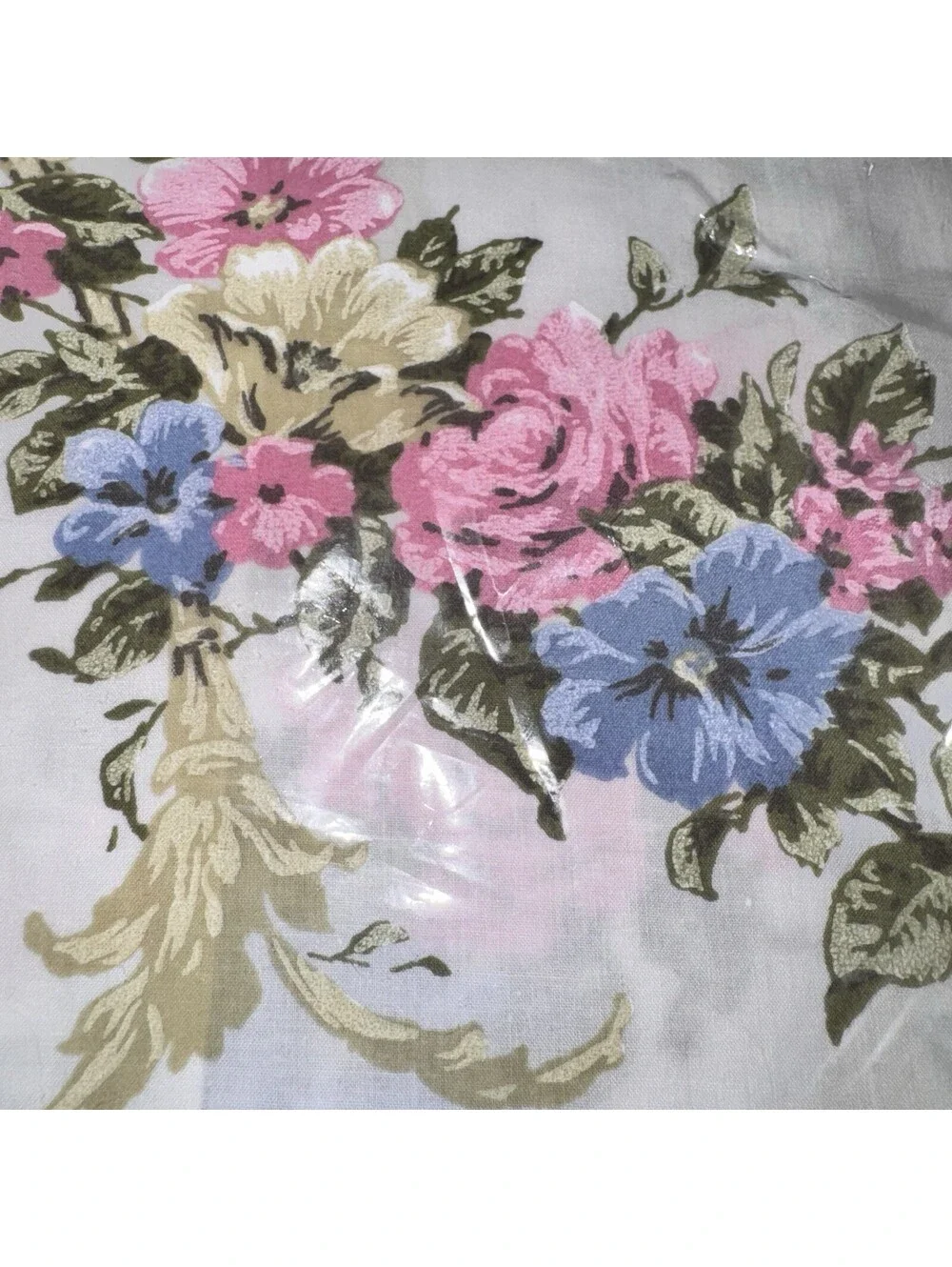 Vintage Stevens Utica Twin Flat Sheet Canterbury Floral Percale USA NEW IN PKG